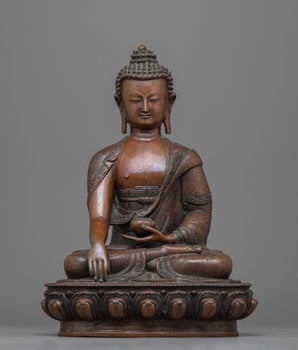 buddha shakyamuni oxidized sculpture