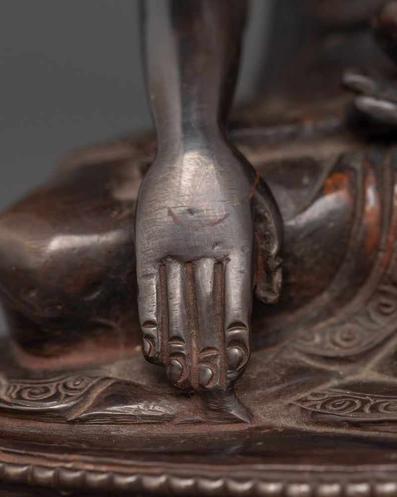 Copper Buddha Skayamuni Statue | Exquisite Detail and Unique Copper for Your Meditation Space