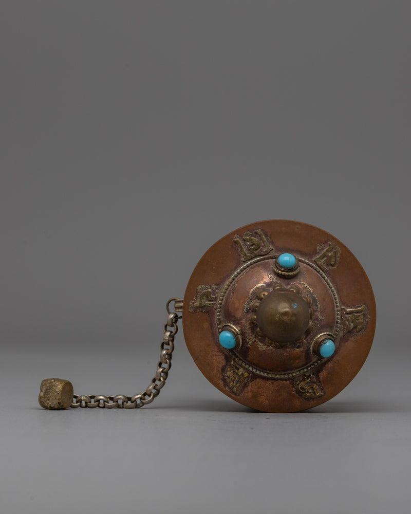 Wooden Handle Prayer Wheel | Perfect for Your Altar or Meditation Space