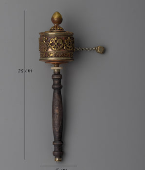 25cm" Handheld Prayer Wheel | Perfect Gift for Meditation Enthusiasts and Spiritual Seeker