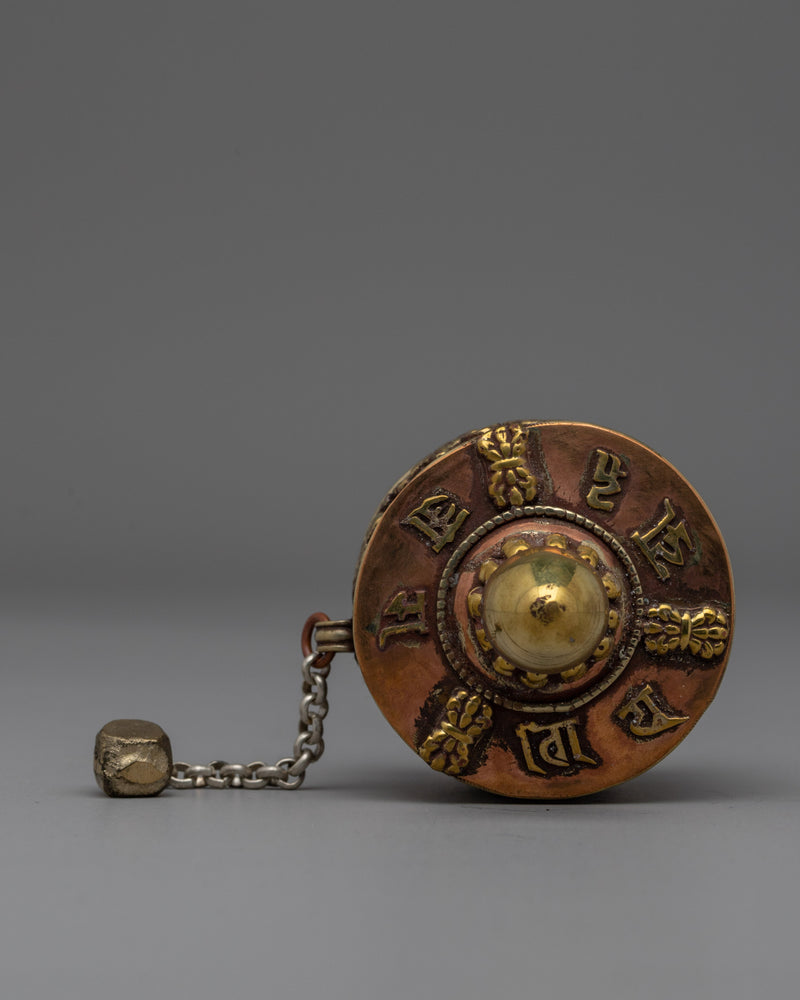 Buddhist Hand Prayer Wheel | Exquisite Handheld Prayer Wheel for Timeless Devotion