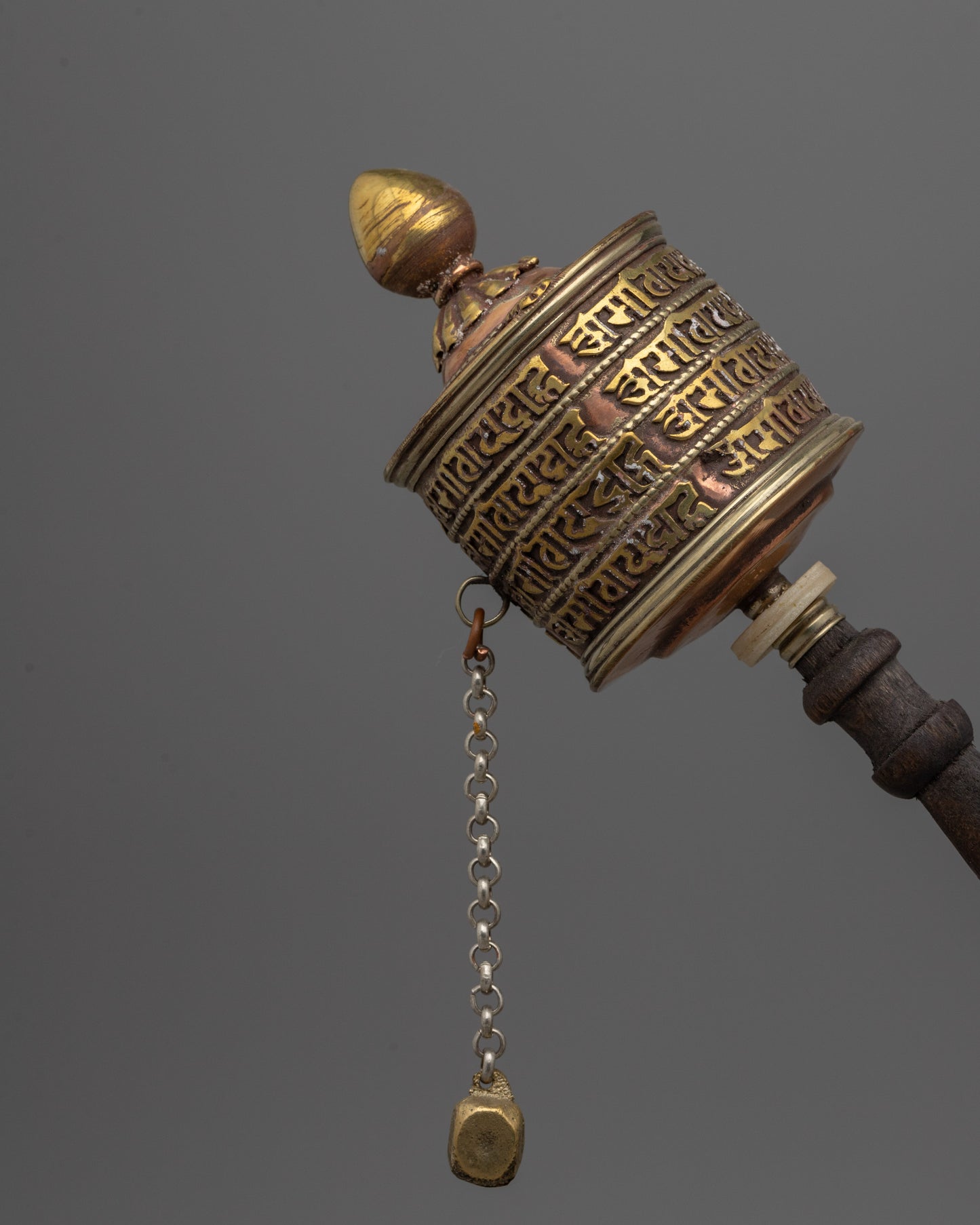 Mantra HandHeld Prayer Wheel | Handcrafted with Authentic Tibetan Symbols for Meditation Practice