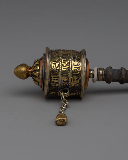 Buddhist Hand Held Prayer Wheel| Spiritual Ritual Tool