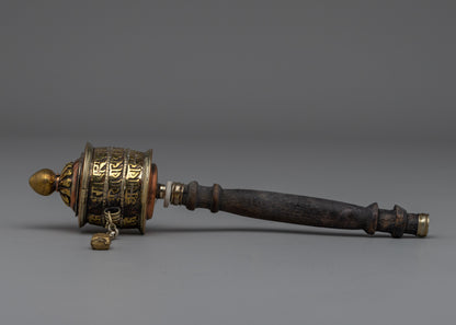 Buddhist Hand Held Prayer Wheel| Spiritual Ritual Tool