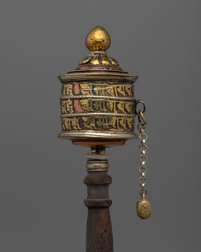 Buddhist Hand Held Prayer Wheel| Spiritual Ritual Tool