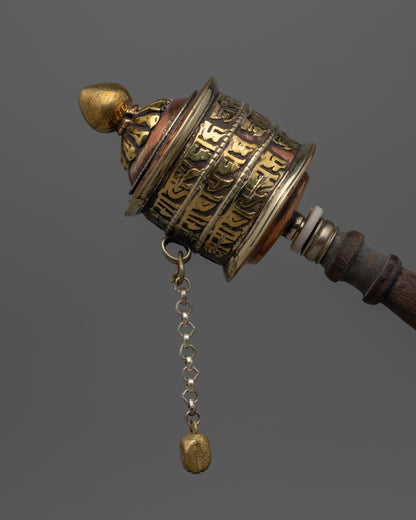 Buddhist Hand Held Prayer Wheel| Spiritual Ritual Tool