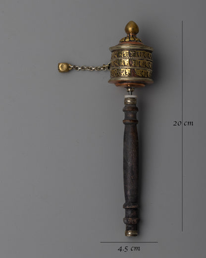 Buddhist Hand Held Prayer Wheel| Spiritual Ritual Tool