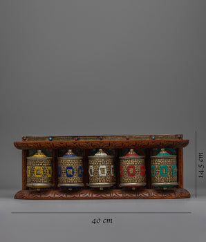 Tibetan Prayer Wheel (Wall Mount) | Beautifully Designed for Both Devotional Use and Home Decor