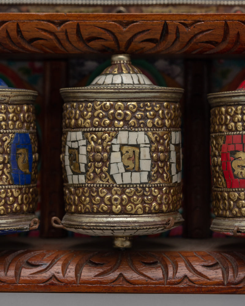 Tibetan Prayer Wheel (Wall Mount) | Beautifully Designed for Both Devotional Use and Home Decor