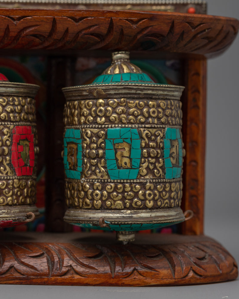 Tibetan Prayer Wheel (Wall Mount) | Beautifully Designed for Both Devotional Use and Home Decor