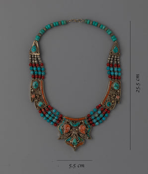 Turquoise White Stone Necklace |  Elegant and Versatile Necklace for Any Occasion