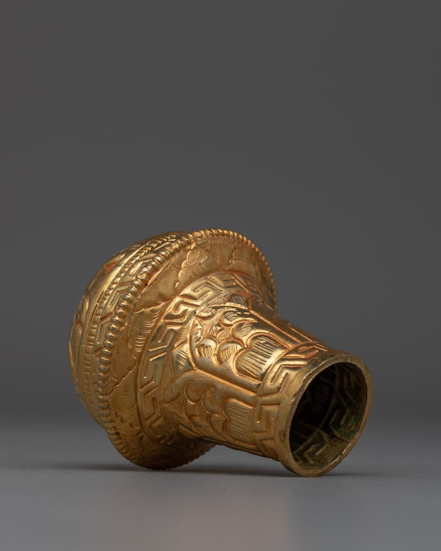 Gold plated Thangka Brocade Knob | Perfect for Displaying Tibetan Thangkas