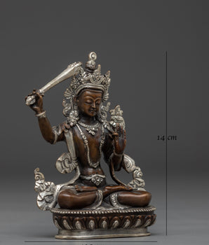 black-oxidized-manjushri-statue