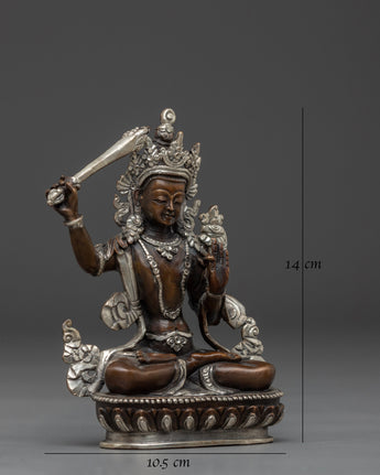black-oxidized-manjushri-statue