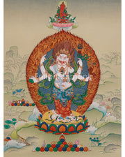 Protector Deity White Mahakala Thangka 