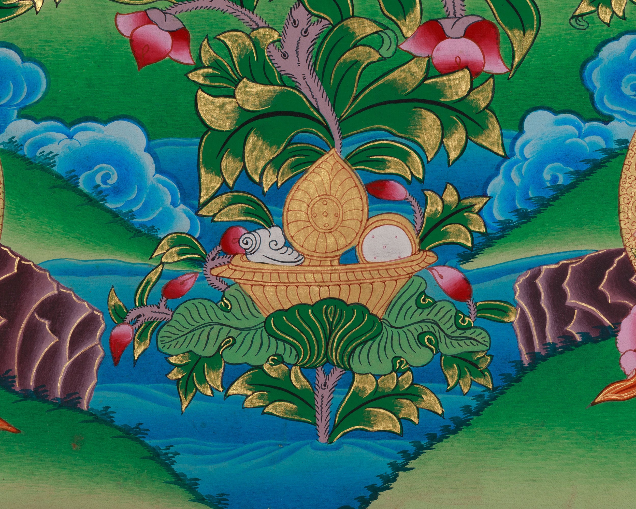 Buddhist Medicine Buddha Thangka | Bhaisajyaguru Artwork
