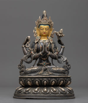 chenrezig-silver-plated-figurine