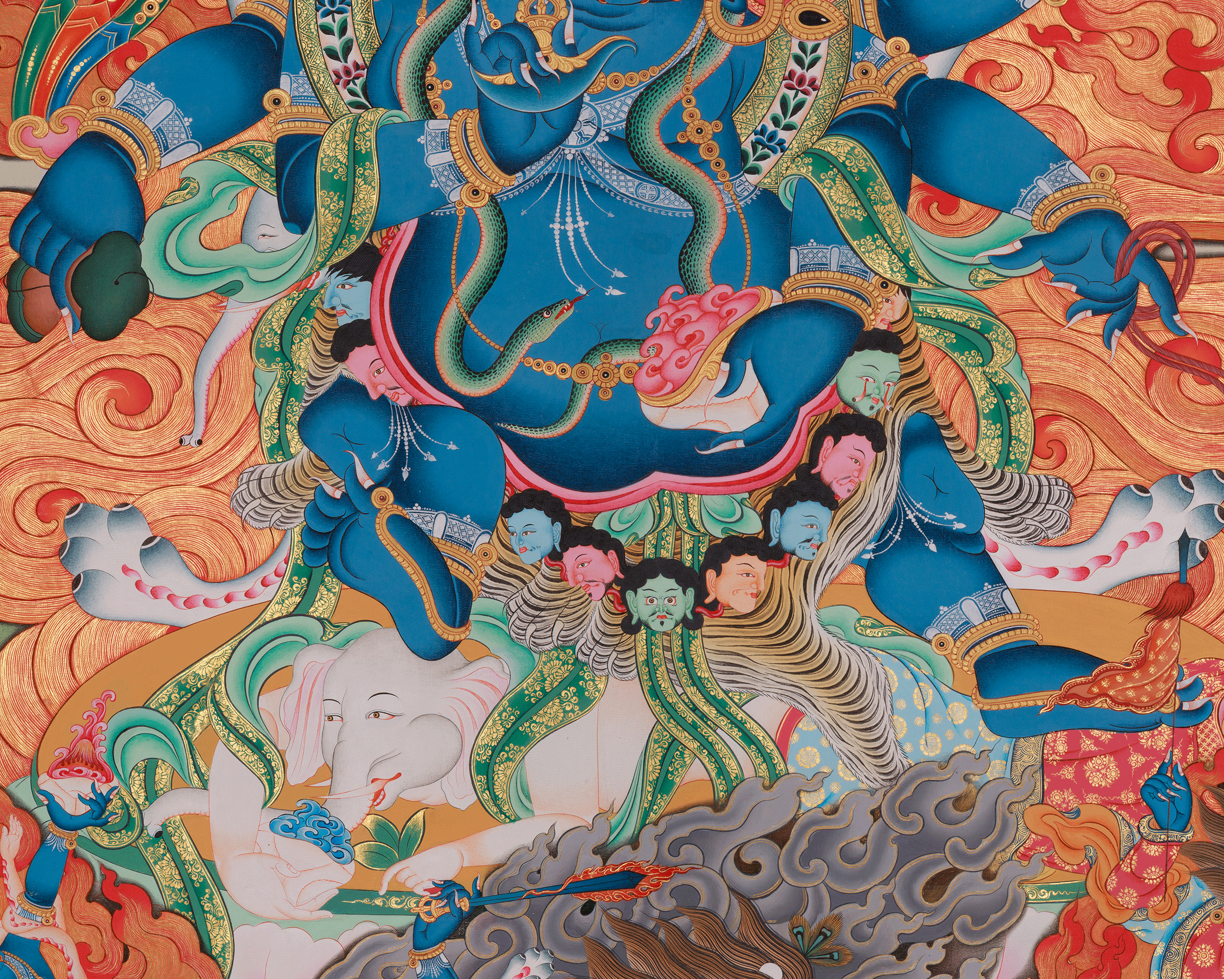 Six-Armed Mahakala Art | Wrathful Manifestation of Avalokiteshvara | Wrathful Deity