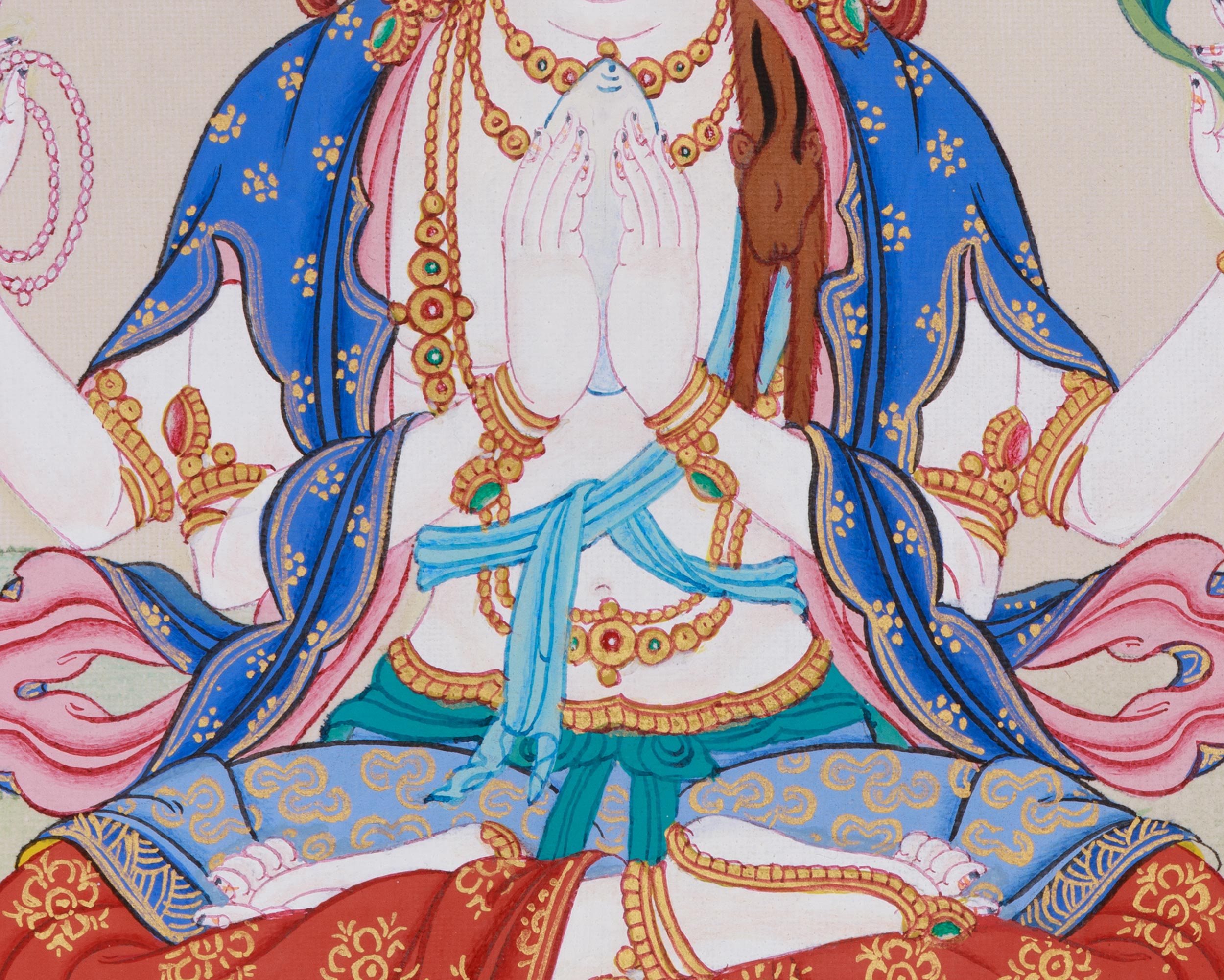 Thangka of Four-Armed Avalokiteshvara | The Bodhisattva of Compassion and Mercy