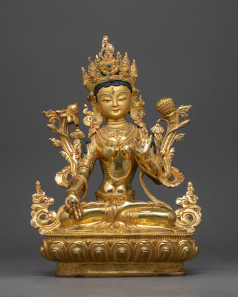 white-tara-copper-sculpture