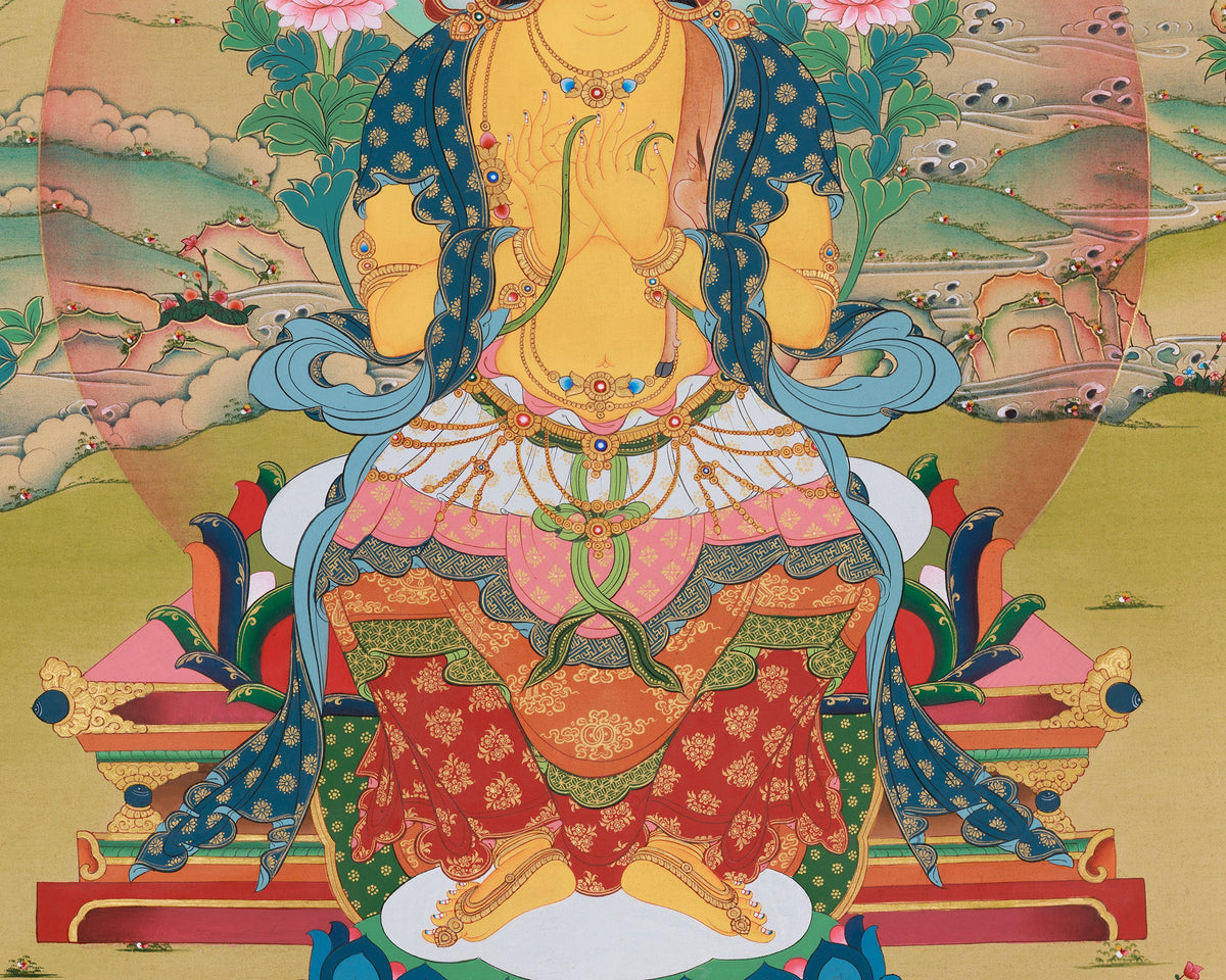 Maitreya Buddha Himalayan Art | Future Buddha | Loving Kindness, and Enlightenment Deity
