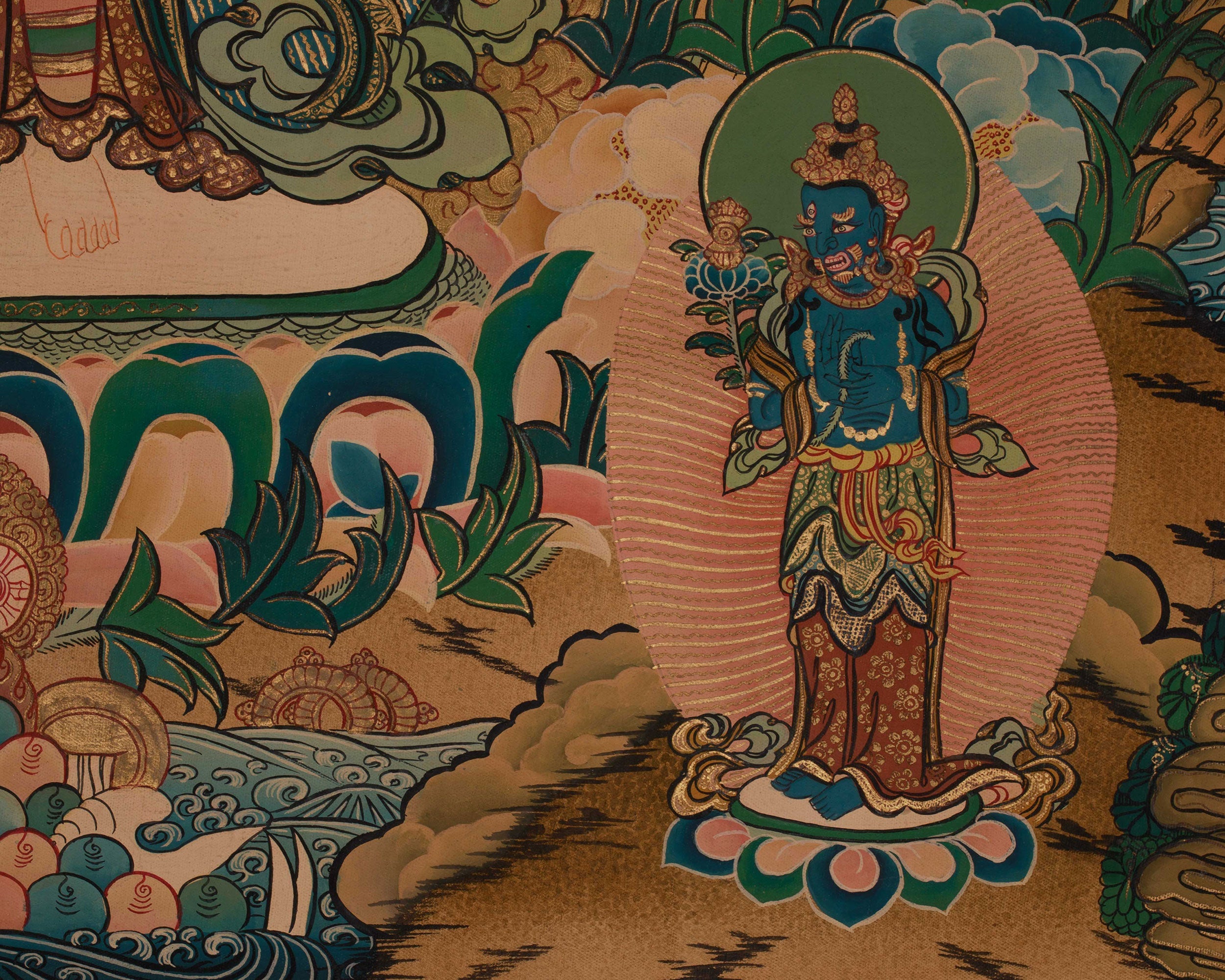 Himalayan 1000 Armed Chenrezig Thangka | Hand Painted Buddhist Compassion Art