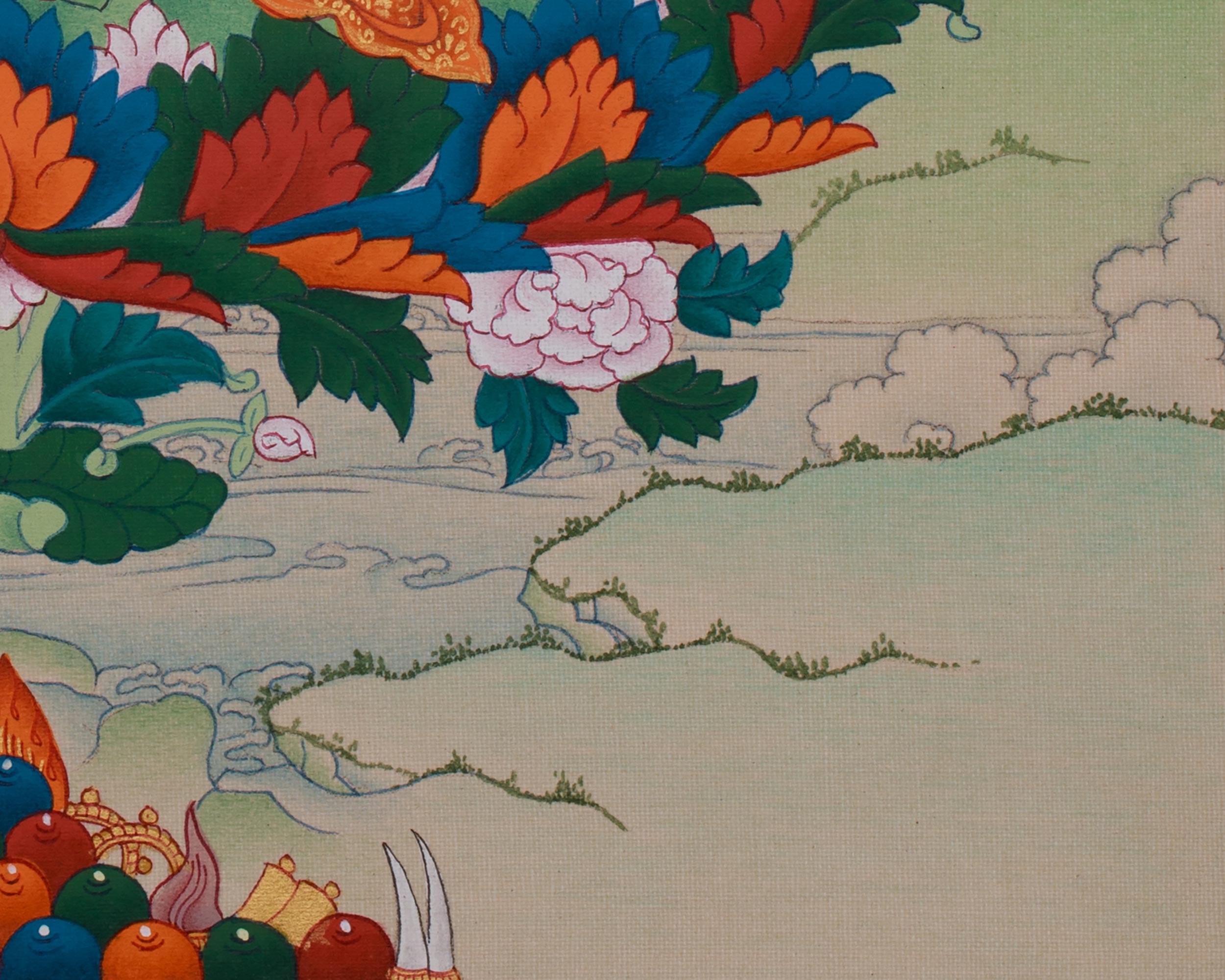 Himalayan Artwork of Guru Rinpoche | Spiritual Teacher | Enlightened Wisdom