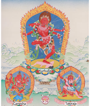 Kurkulla With Ganesha and Takiraja | The Divine Trio of Wisdom, Prosperity, and Spiritual Protection