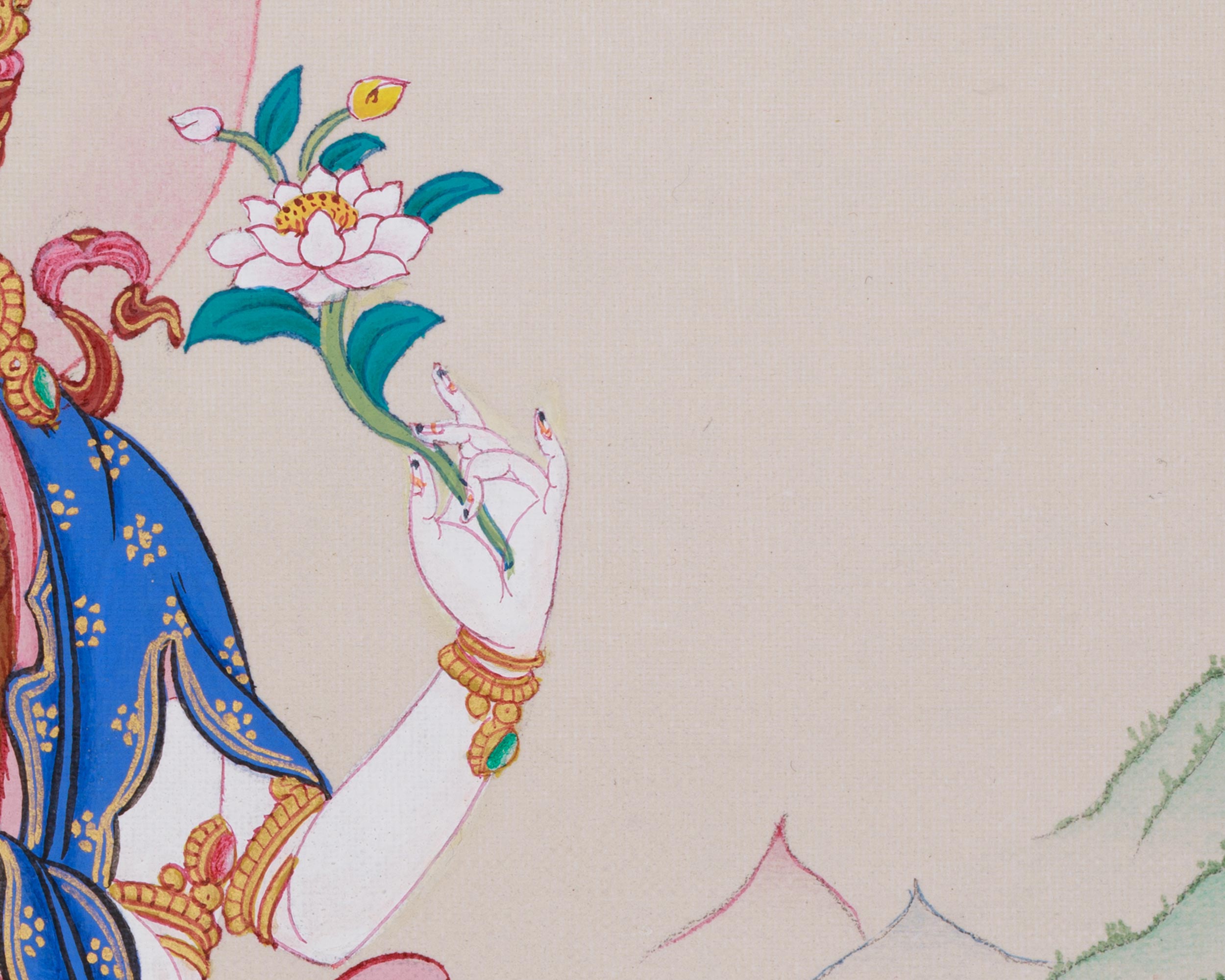 Thangka of Four-Armed Avalokiteshvara | The Bodhisattva of Compassion and Mercy