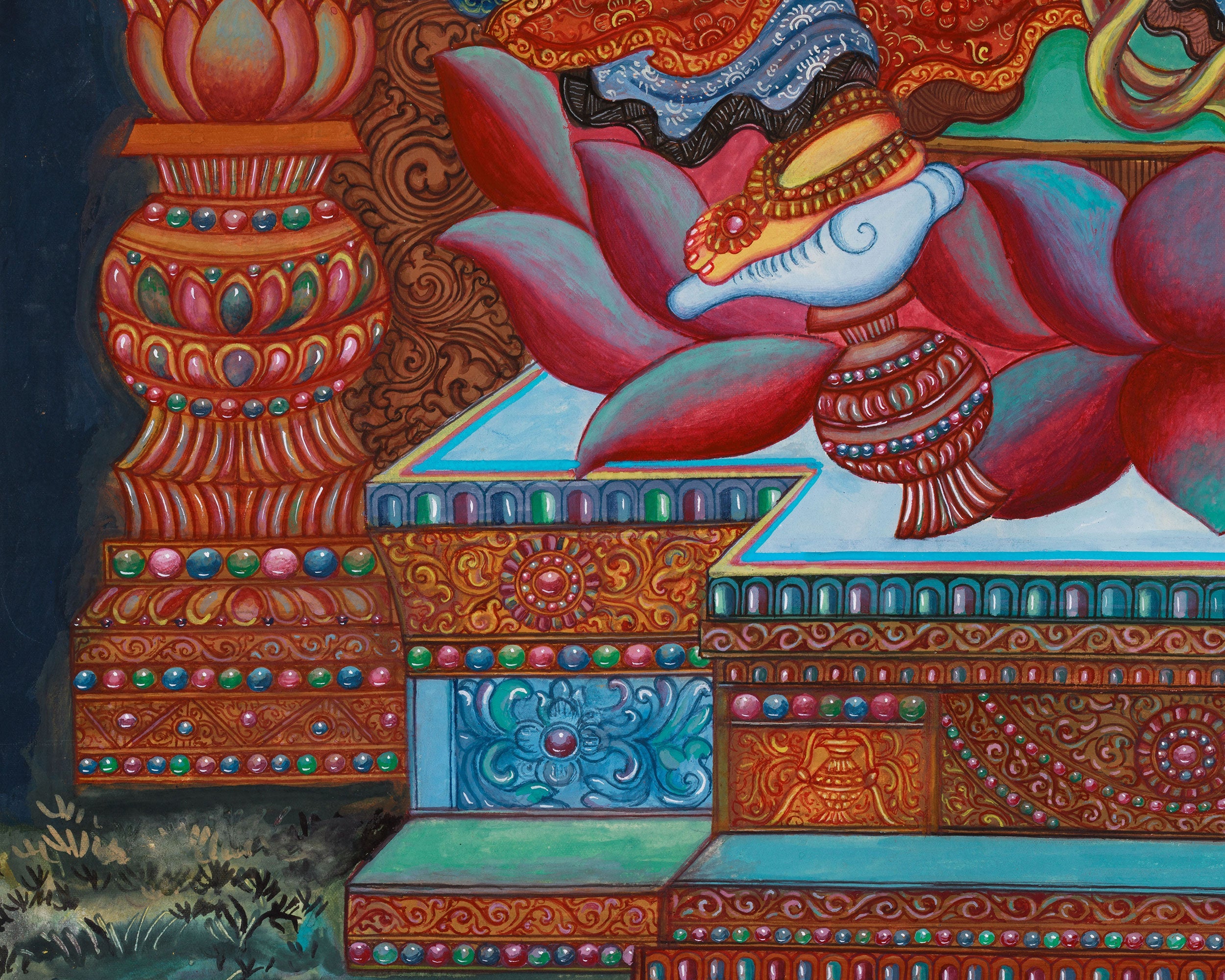 Divine Six-Armed Vasudhara Canvas Print | Buddhist Goddess of Wealth