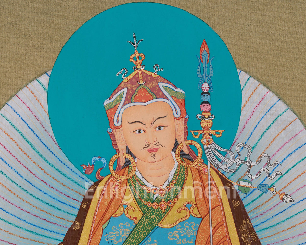 Vajrayana Guru Rinpoche Thangka | Honoring The Lotus-Born Master | Enlightened Wisdom