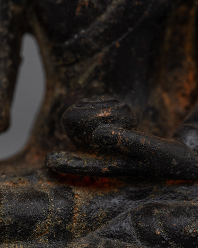 Shakyamuni Buddha Copper Statue | Antique Finishing