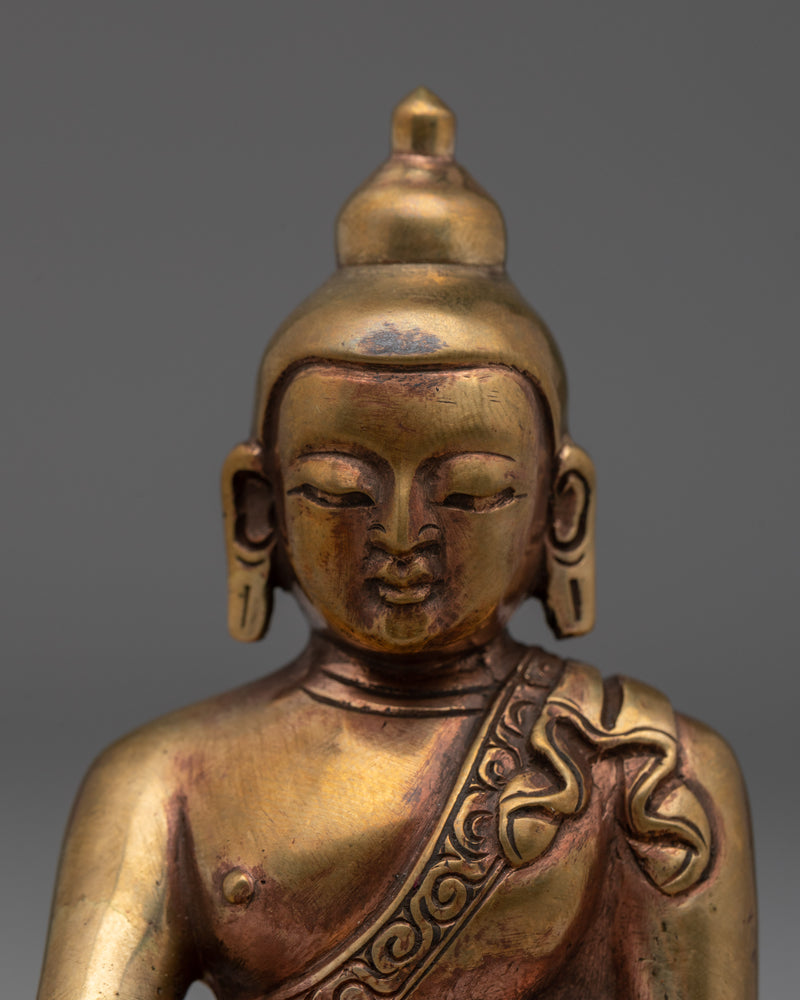 Shakyamuni Copper Buddha Statue | Sacred Meditation Decor for Spiritual Home or Altar