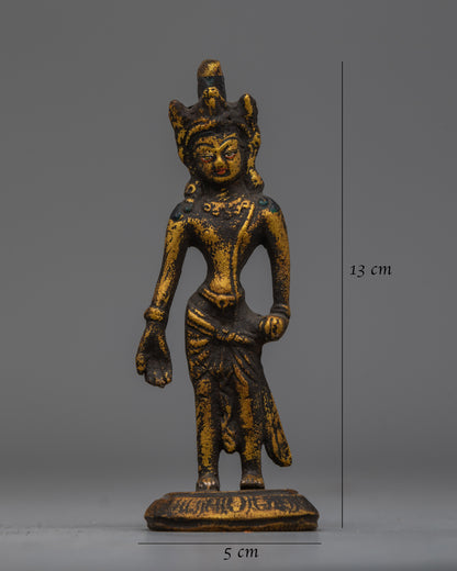 Brass Padmapani Lokeswara Statue | Handcrafted Buddhist Deity of Compassion