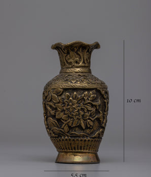 Handcarved  Tibetan Flower Vase | Artistic Decor Piece for Modern and Traditional Spaces