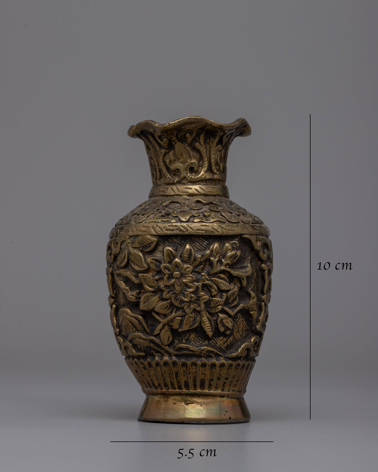 Handcarved  Tibetan Flower Vase | Artistic Decor Piece for Modern and Traditional Spaces