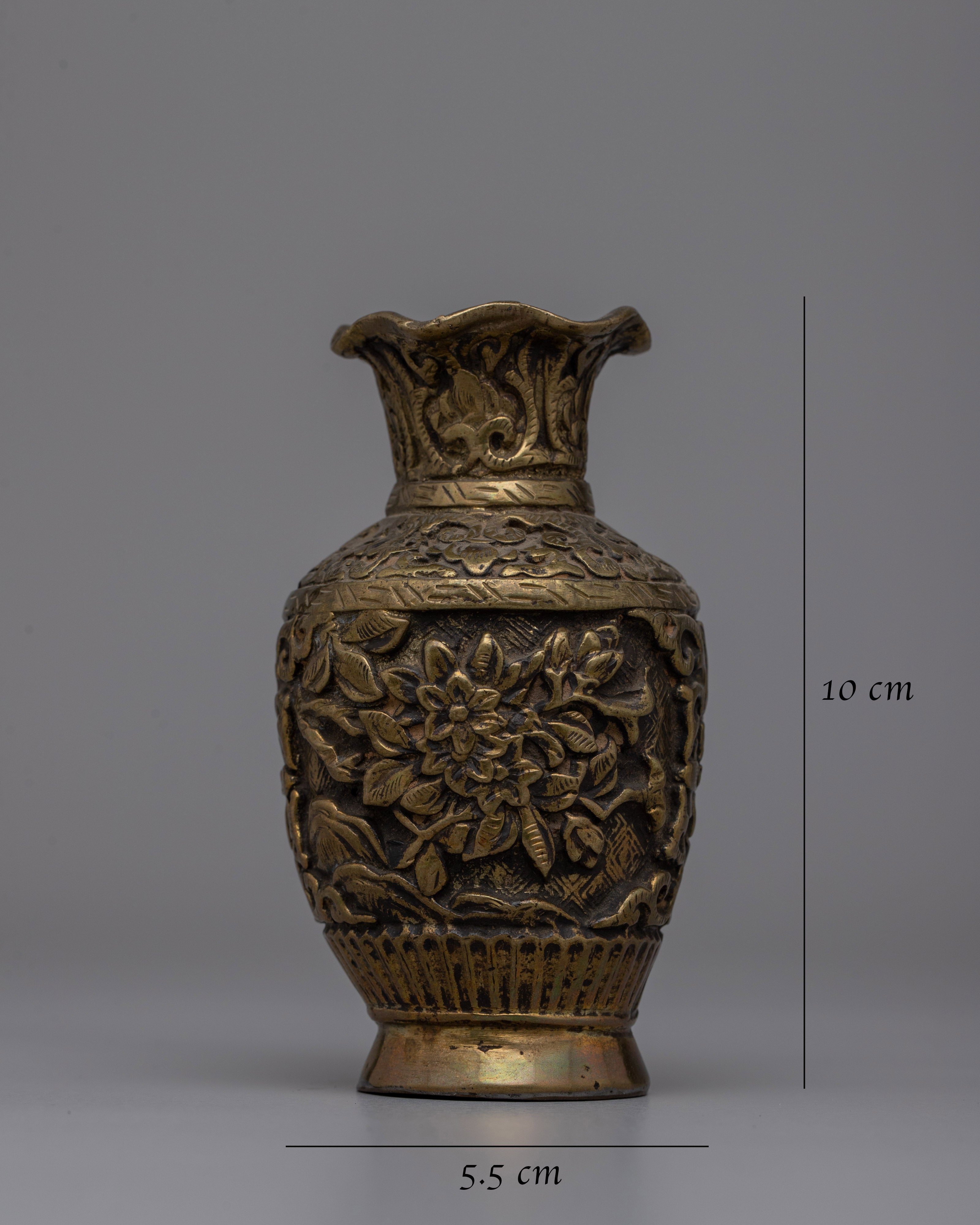 Handcarved  Tibetan Flower Vase | Artistic Decor Piece for Modern and Traditional Spaces