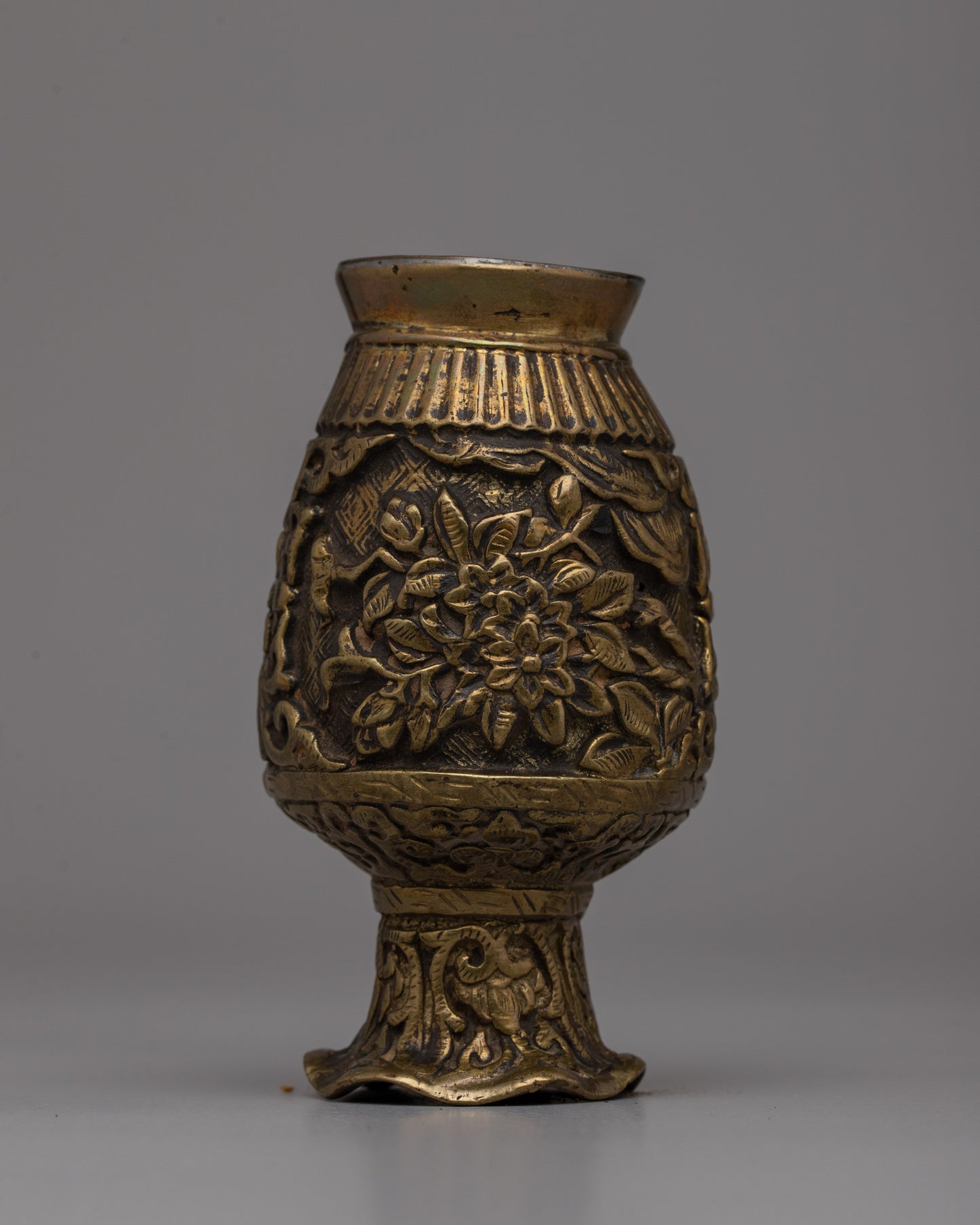 Handcarved  Tibetan Flower Vase | Artistic Decor Piece for Modern and Traditional Spaces