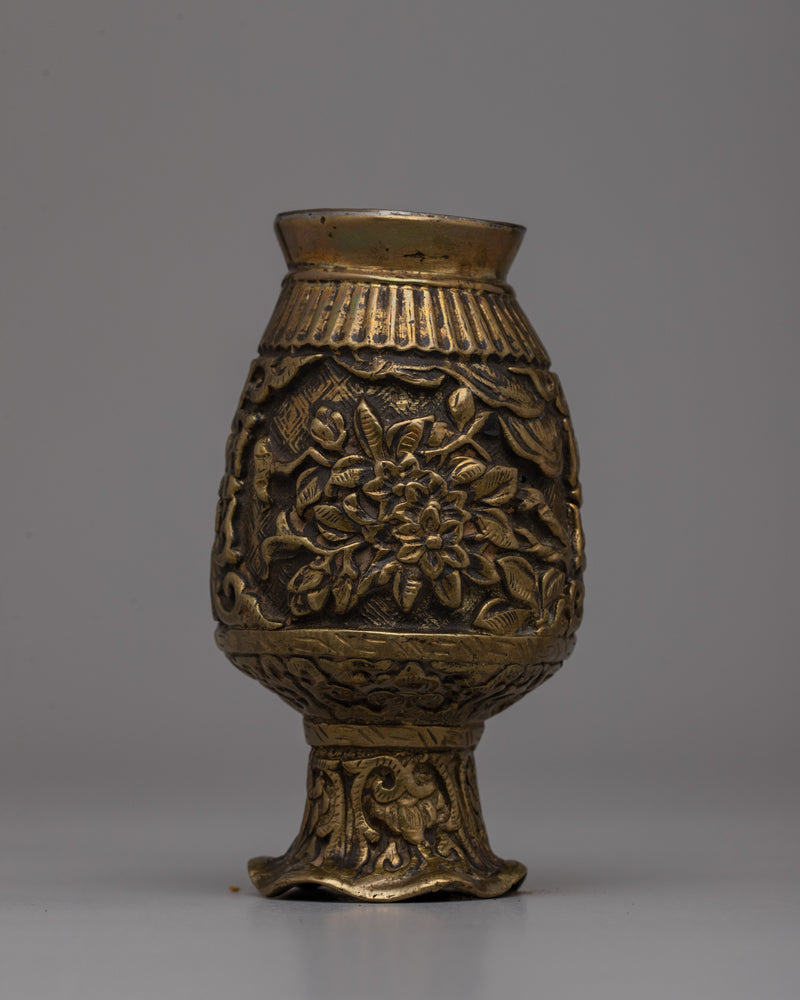 Handcarved  Tibetan Flower Vase | Artistic Decor Piece for Modern and Traditional Spaces