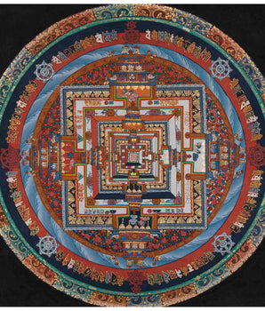 Vintage Kalachakra Mandala | Tibetan Thangka Painting
