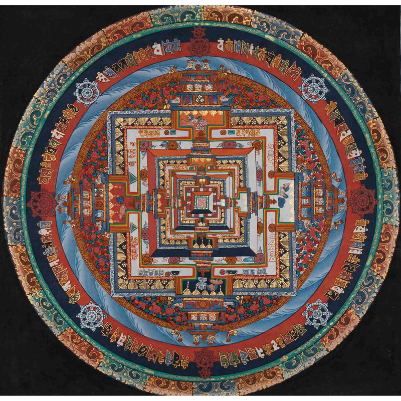 Vintage Kalachakra Mandala | Tibetan Thangka Painting