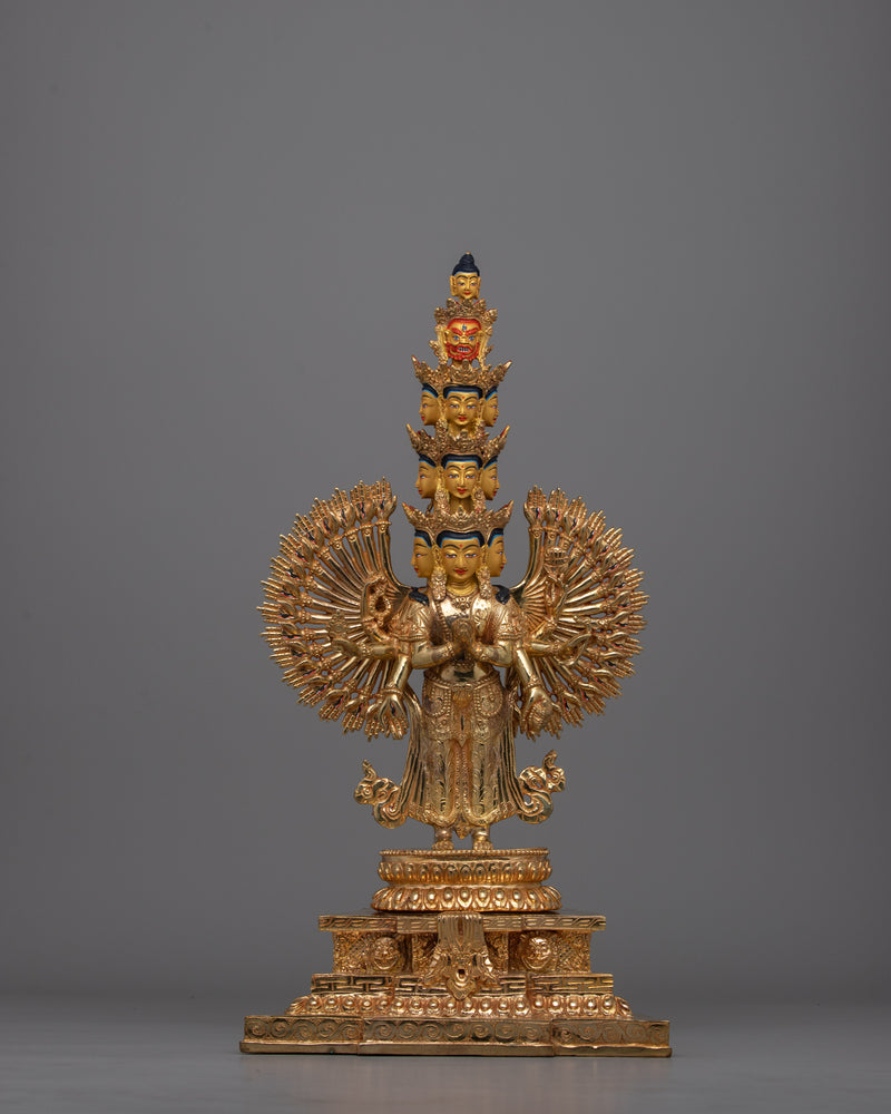 Nyungne 1000-Armed Chenrezig Statue | Detailed Sculpture for Peaceful Home Décor and Spiritual Practice