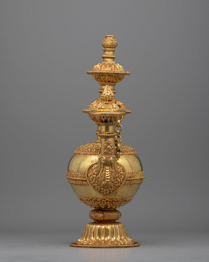 Tibetan Ritual Water Vessel (Kundika) | Traditional Water Offering Vessel for Spiritual Practice