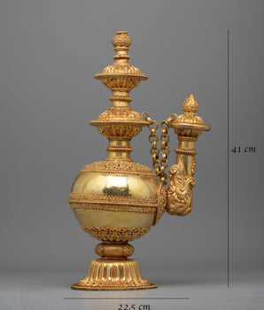 Tibetan Ritual Water Vessel (Kundika) | Traditional Water Offering Vessel for Spiritual Practice