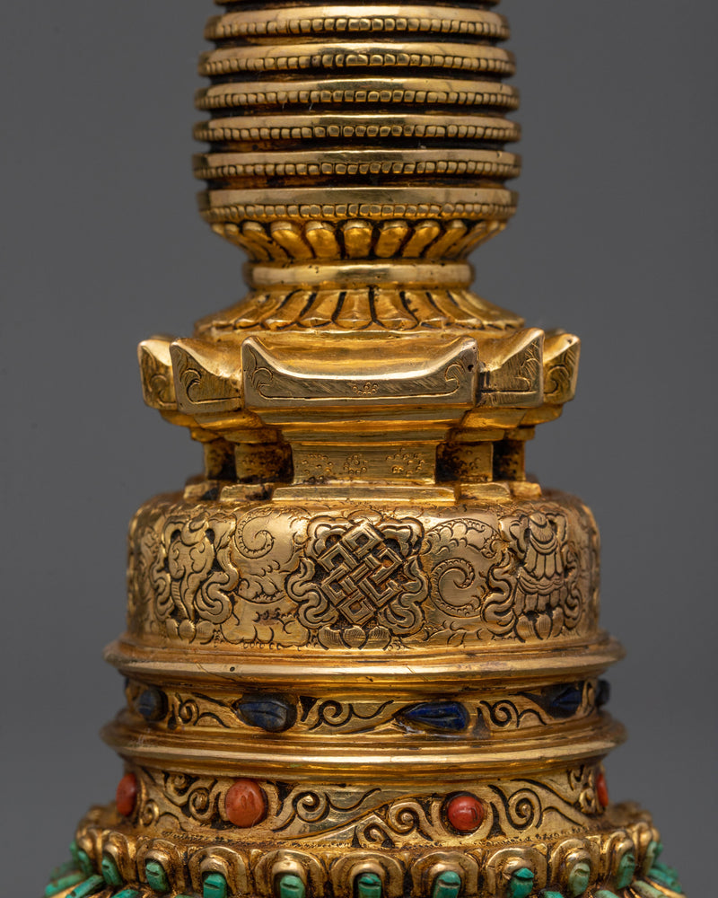 Authentic Tibetan Stupa Statue | Meditation & Mindfulness Decor