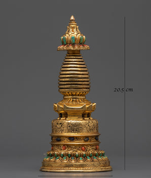 Authentic Tibetan Stupa Statue | Meditation & Mindfulness Decor