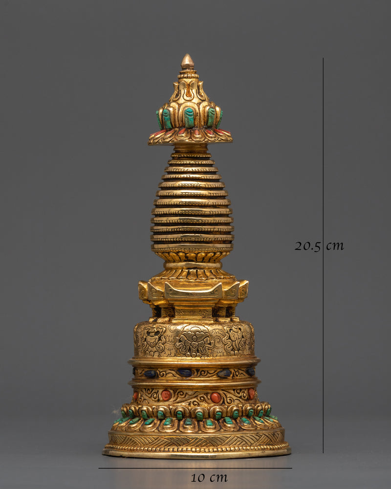 Authentic Tibetan Stupa Statue | Meditation & Mindfulness Decor