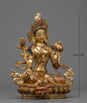 Green Syamatara Figurine | A Symbol of Compassion and Wisdom