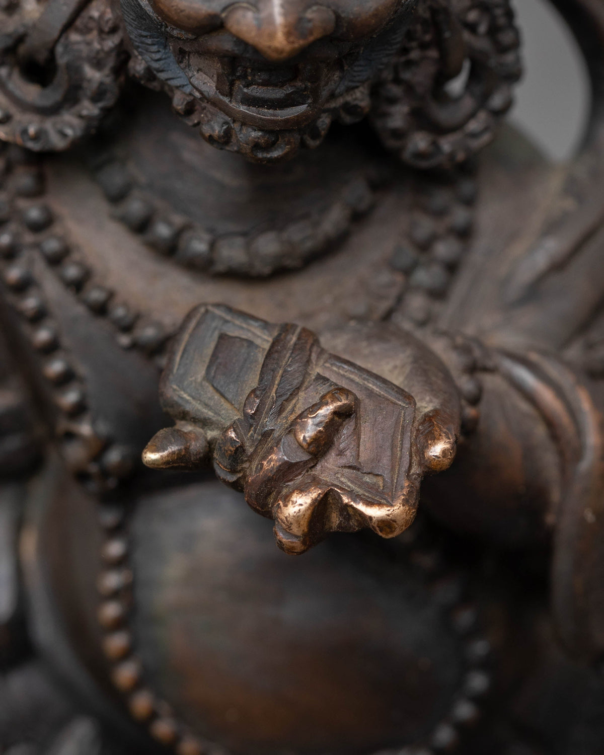 Handcrafted Black Manjushri Statue of Power and Wisdom | Meditation Altar Decor
