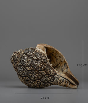 Ganesh Conch Shell | Sacred Shankh with Lord Ganesh for Spiritual Ceremonies